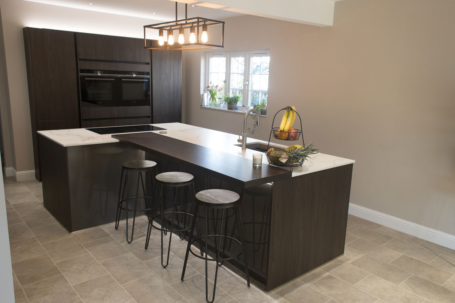 Open Plan Kitchen With L Shaped Island