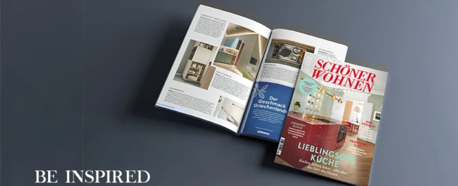 Feature image showing the open magazine “SCHÖNER WOHNEN SPEZIAL KÜCHE”.
On the open pages, the editorial article about pronorm is visible – focusing on clever storage solutions in the kitchen, illustrated with the Japandi-style kitchen by pronorm.